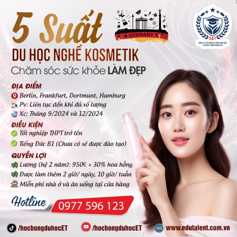 5 SUẤT DU HỌC NGHỀ KOSMETIK