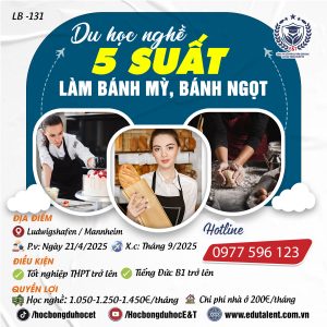 Ludwigshafen / Mannheim 5 suất DU HỌC NGHỀ LÀM BÁNH TẠI ĐỨC LƯƠNG HẤP DẪN – NHÀ Ở GIÁ RẺ