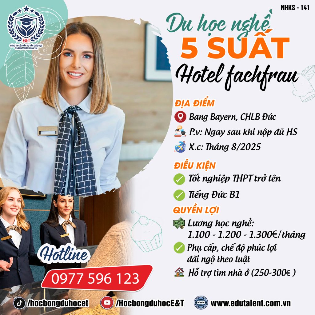 CƠ HỘI VÀNG: DU HỌC NGHỀ TẠI BANG BAYERN – 5 CƠ HỘI LÀM VIỆC NGÀNH KHÁCH SẠN (Hotelfachfrau)