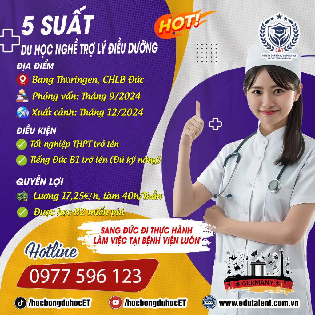 NEW 5 SUẤT DU HỌC NGHỀ TRỢ LÝ ĐIỀU DƯỠNG TẠI CHLB ĐỨC