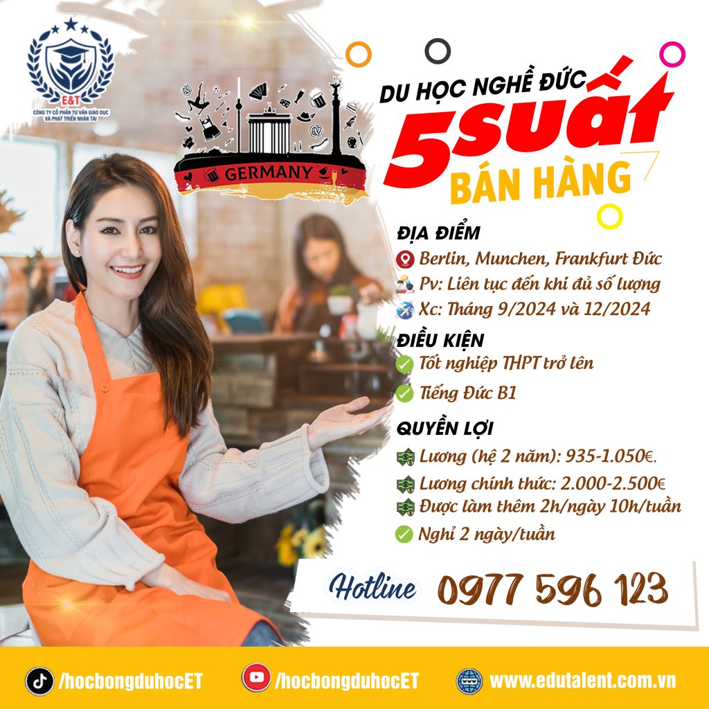 5 SUẤT DU HỌC NGHỀ BÁN HÀNG TẠI CHLB ĐỨC