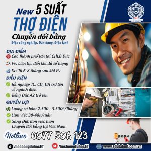 🌟 NEW 5 SUẤT CHUYỂN ĐỔI BẰNG THỢ ĐIỆN TẠI CHLB ĐỨC