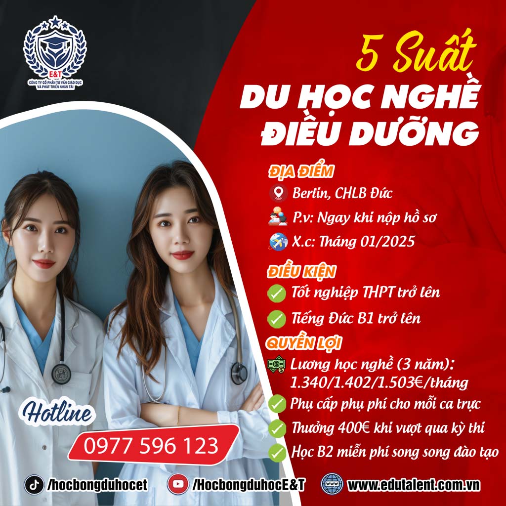 BERLIN 5 S.U.Ấ.T DU HỌC NGHỀ ĐIỀU DƯỠNG V.l.P