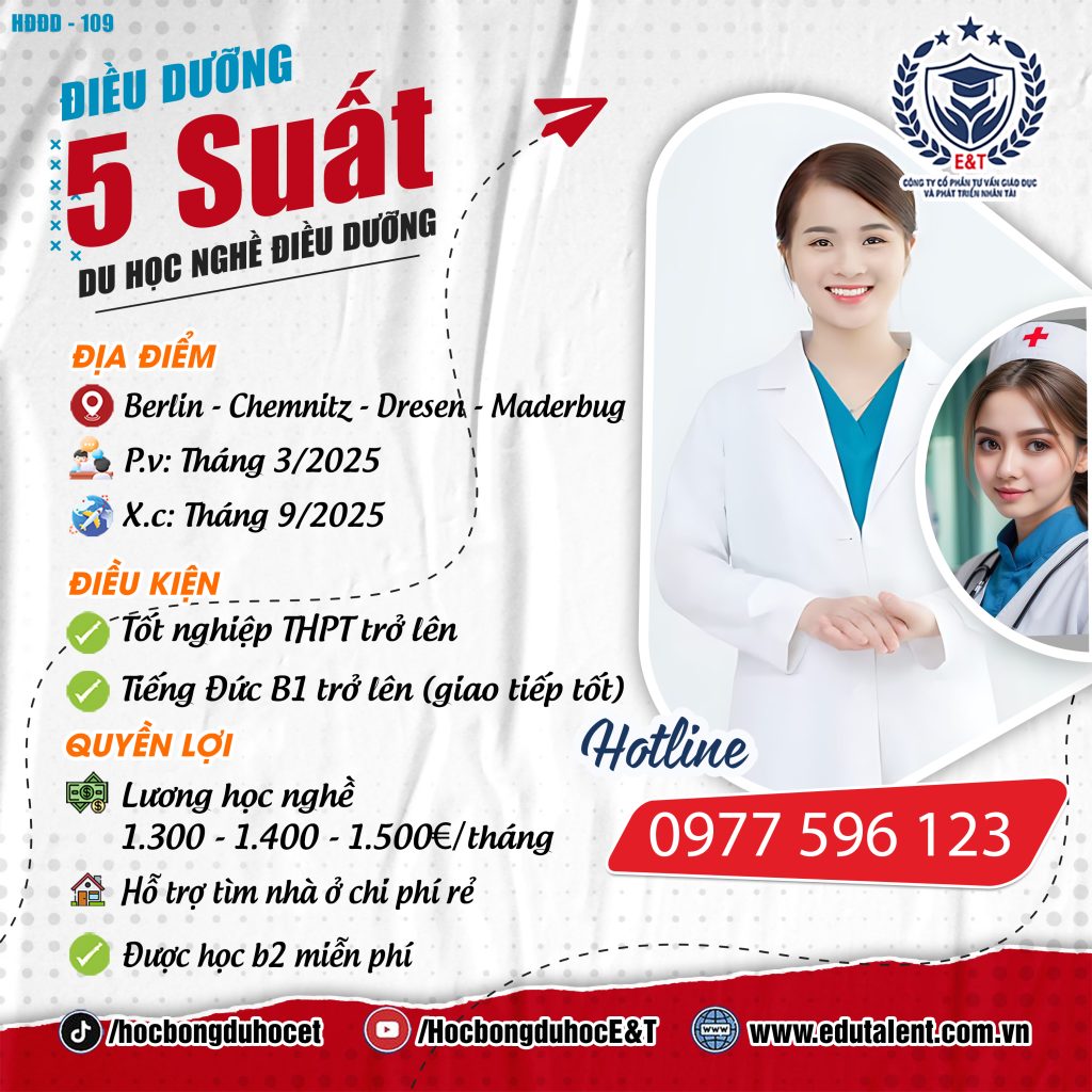 BERLIN - CHEMNITZ - DRESEN - MADERBUG, 5 SUẤT DU HỌC NGHỀ ĐIỀU DƯỠNG