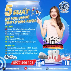 ĐƠN MỚI VỀ: SIÊU HOT 5 SUẤT DU HỌC NGHỀ TRỢ LÝ NHA KHOA