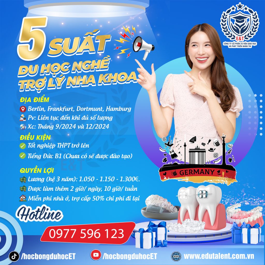 ĐƠN MỚI VỀ: SIÊU HOT 5 SUẤT DU HỌC NGHỀ TRỢ LÝ NHA KHOA
