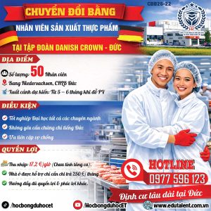 Tuyển Nam Nhân Viên Dây Chuyền Sản Xuất Thực Phẩm Tại Đức (Nhà Máy Danish Crown)