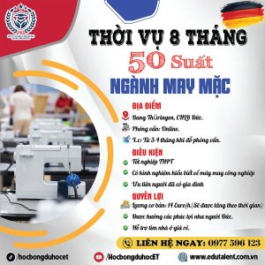 🇩🇪 TUYỂN DỤNG 50 LAO ĐỘNG THỜI VỤ NGÀNH MAY TẠI ĐỨC (BANG THÜRINGEN)