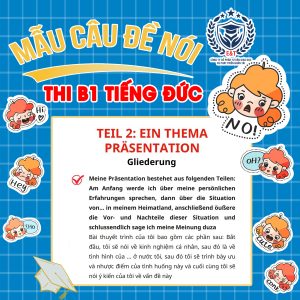 CÁC MẪU CÂU KHÔNG THỂ THIẾU TRONG ĐỀ THI NÓI B1 TIẾNG ĐỨC