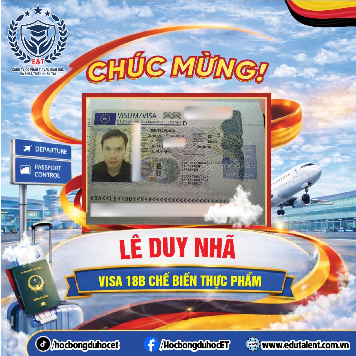 🎉 CHÚC MỪNG VISA 18B – NGÀNH CHẾ BIẾN THỰC PHẨM 🇩🇪