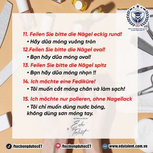 NHỮNG CÂU GIAO TIẾP TIẾNG ĐỨC TRONG NGHỀ CHĂM SÓC SẮC ĐẸP