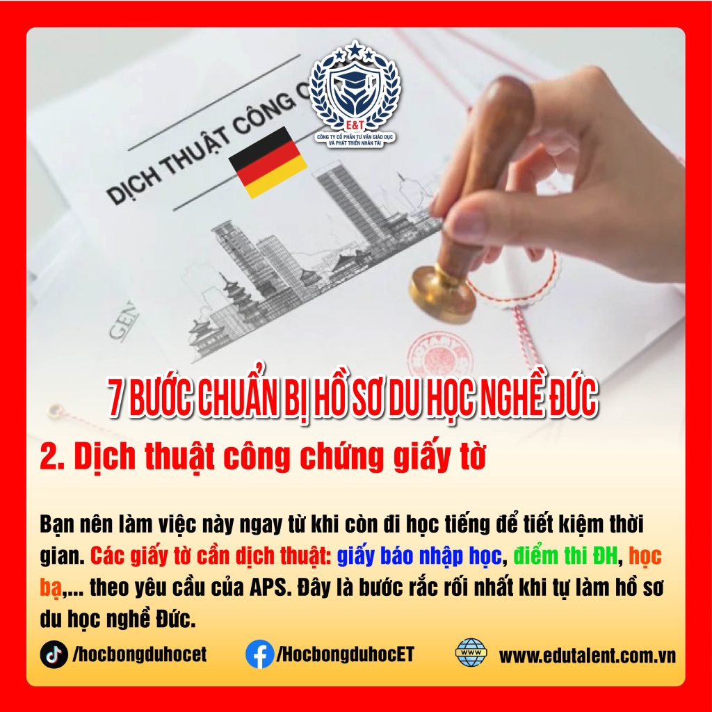 HƯỚNG DẪN QUY TRÌNH 7 BƯỚC TỰ CHUẨN BỊ HỒ SƠ DU HỌC NGHỀ ĐỨC SIÊU DỄ
