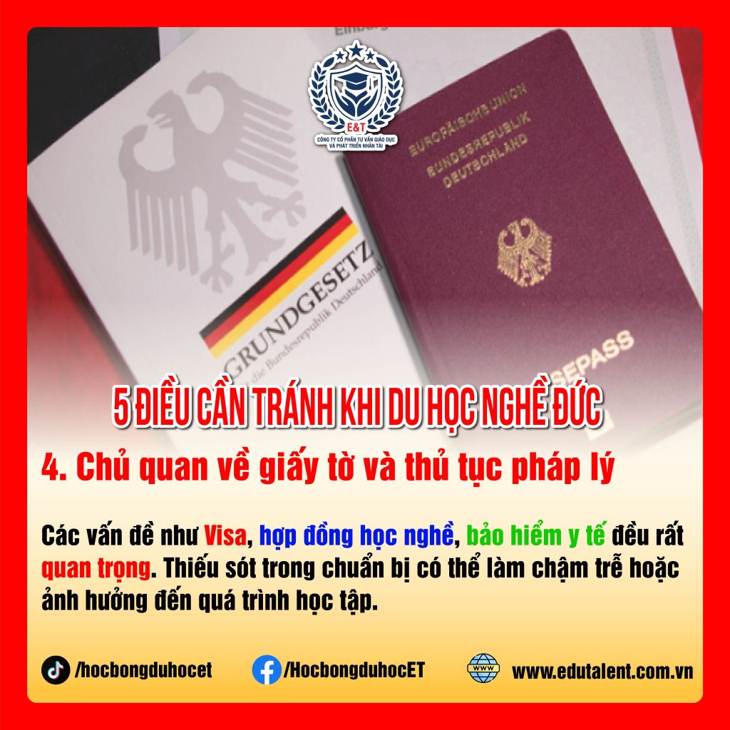 5 CẦN TRÁNH ĐIỀU GÌ KHI ĐI DU HỌC NGHỀ ĐỨC?