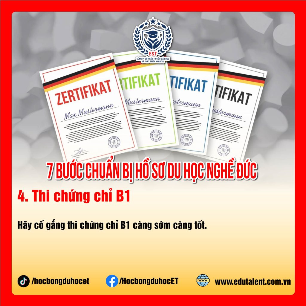 HƯỚNG DẪN QUY TRÌNH 7 BƯỚC TỰ CHUẨN BỊ HỒ SƠ DU HỌC NGHỀ ĐỨC SIÊU DỄ
