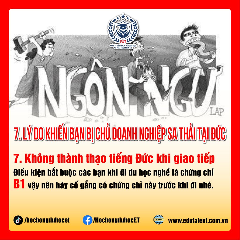 7 LÝ DO KHIẾN BẠN BỊ CHỦ DOANH NGHIỆP SA THẢI KHI DU HỌC NGHỀ TẠI ĐỨC