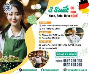 SIÊU VIP 3 SUẤT DU HỌC NGHỀ NHÀ HÀNG KHÁCH SẠN VÀ ĐẦU BẾP TẠI CHLB ĐỨC