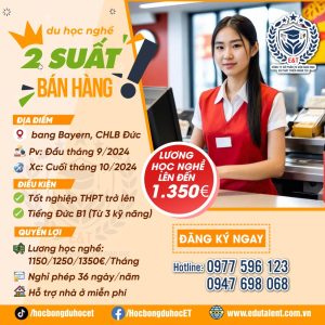 SIÊU VIP 2 SUẤT DU HỌC NGHỀ BÁN HÀNG TẠI CHLB ĐỨC