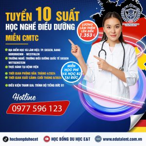 THÔNG BÁO TUYỂN 10 SUẤT DU HỌC ĐIỀU DƯỠNG TẠI ĐỨC