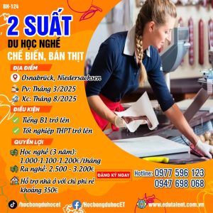 Tp. Osnabrück bang Niedersachsen, 2 SUẤT DU HỌC NGHỀ CHẾ BIẾN VÀ BÁN THỊT TẠI CỬA HÀNG