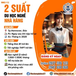 THÀNH PHỐ HANNOVER 2 SUẤT DU HỌC NGHỀ NHÀ HÀNG