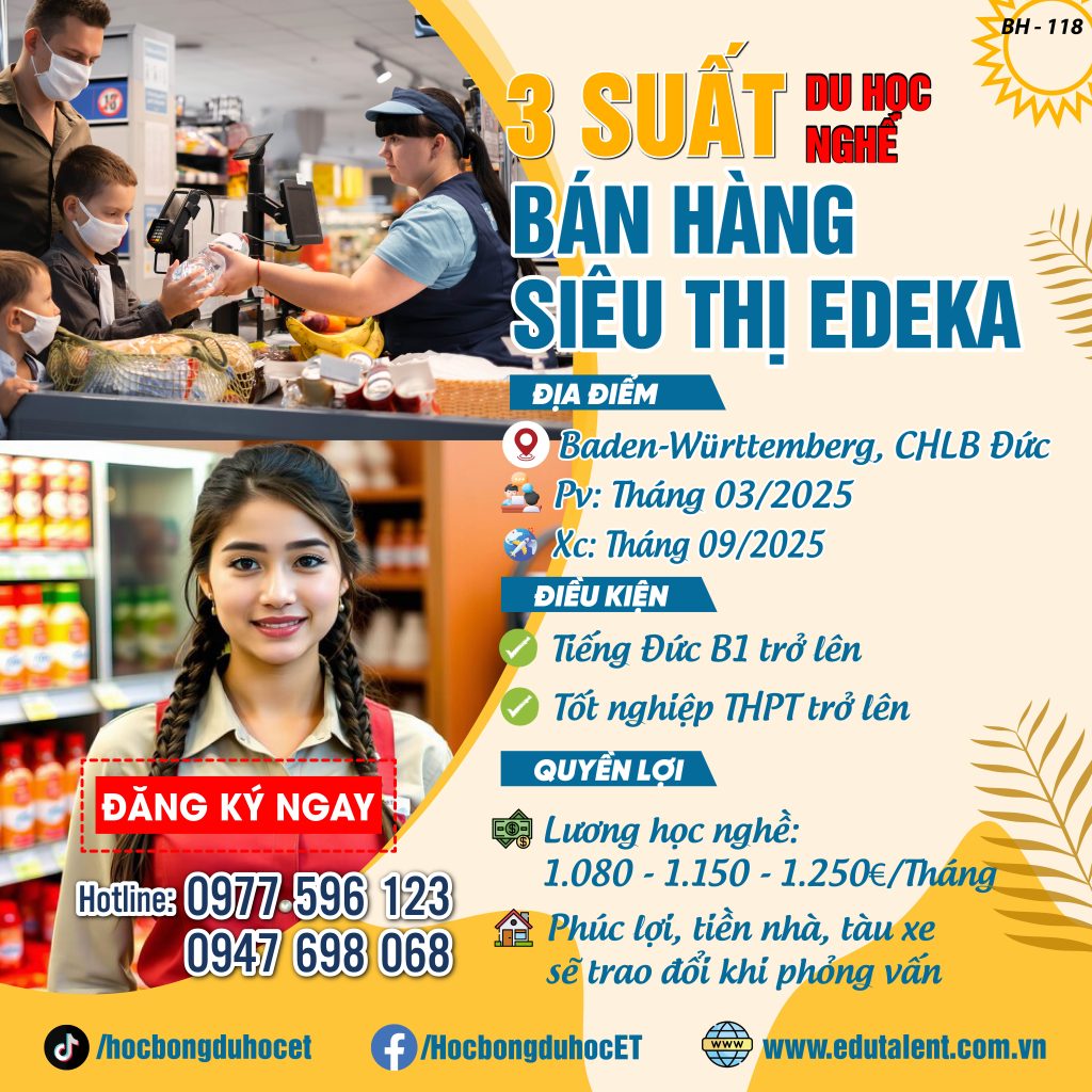 Baden-Württemberg 3 SUẤT DU HỌC NGHỀ BÁN HÀNG CHUỖI SIÊU THỊ EDEKA