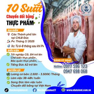 10 SUẤT CHUYỂN ĐỔI BẰNG CHẾ BIẾN THỰC PHẨM