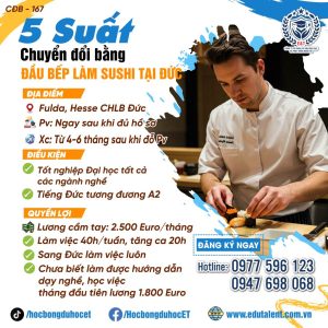 Fulda, Hesse, 5 SUẤT CHUYỂN ĐỔI BẰNG LÀM SUSHI TẠI NHÀ HÀNG SUSHI Ở ĐỨC
