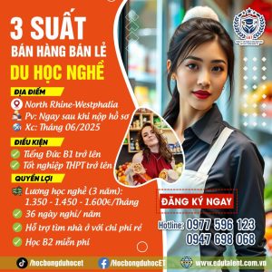 NORTH RHINE - WESTPHALIA 3 SUẤT DU HỌC NGHỀ BÁN HÀNG - BÁN LẺ TẠI SIÊU THỊ