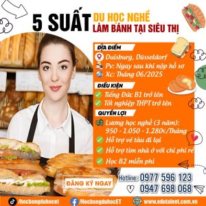 Thành phố Duisburg, Düsseldorf 5 SUẤT DU HỌC NGHỀ LÀM BÁNH TẠI SIÊU THỊ