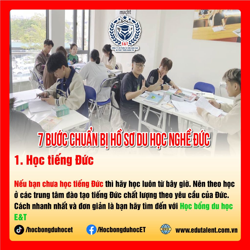 HƯỚNG DẪN QUY TRÌNH 7 BƯỚC TỰ CHUẨN BỊ HỒ SƠ DU HỌC NGHỀ ĐỨC SIÊU DỄ