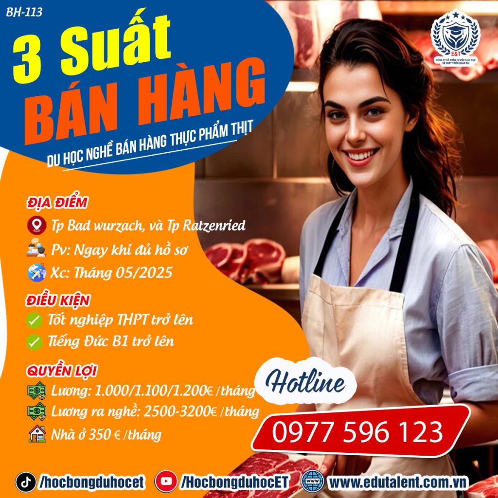 BANG BADEN-WÜRTTEMBERG 3 SUẤT BÁN HÀNG THỰC PHẨM TƯƠI SỐNG - THỊT TẠI SIÊU THỊ