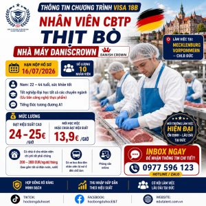 🇩🇪 THÔNG TIN CHƯƠNG TRÌNH VISA 18B – CHẾ BIẾN THỰC PHẨM (THỊT BÒ)