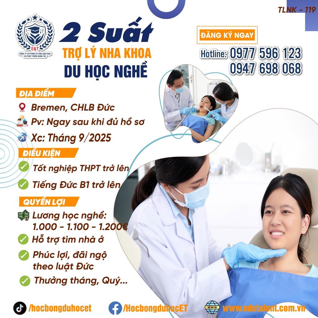 Bremen, 2 SUẤT DU HỌC NGHỀ TRỢ LÝ NHA KHOA