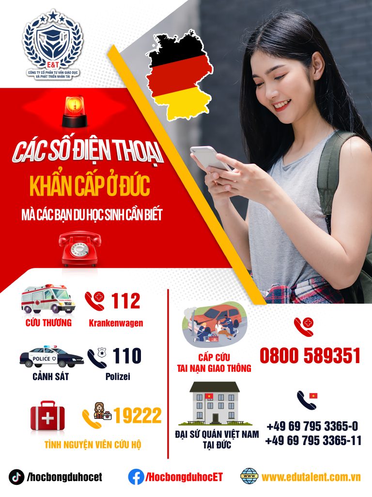 SỐ ĐIỆN THOẠI LIÊN LẠC KHẨN CẤP Ở ĐỨC: CÁC BẠN DU HỌC SINH VIỆT NAM NHẤT ĐỊNH PHẢI BIẾT.