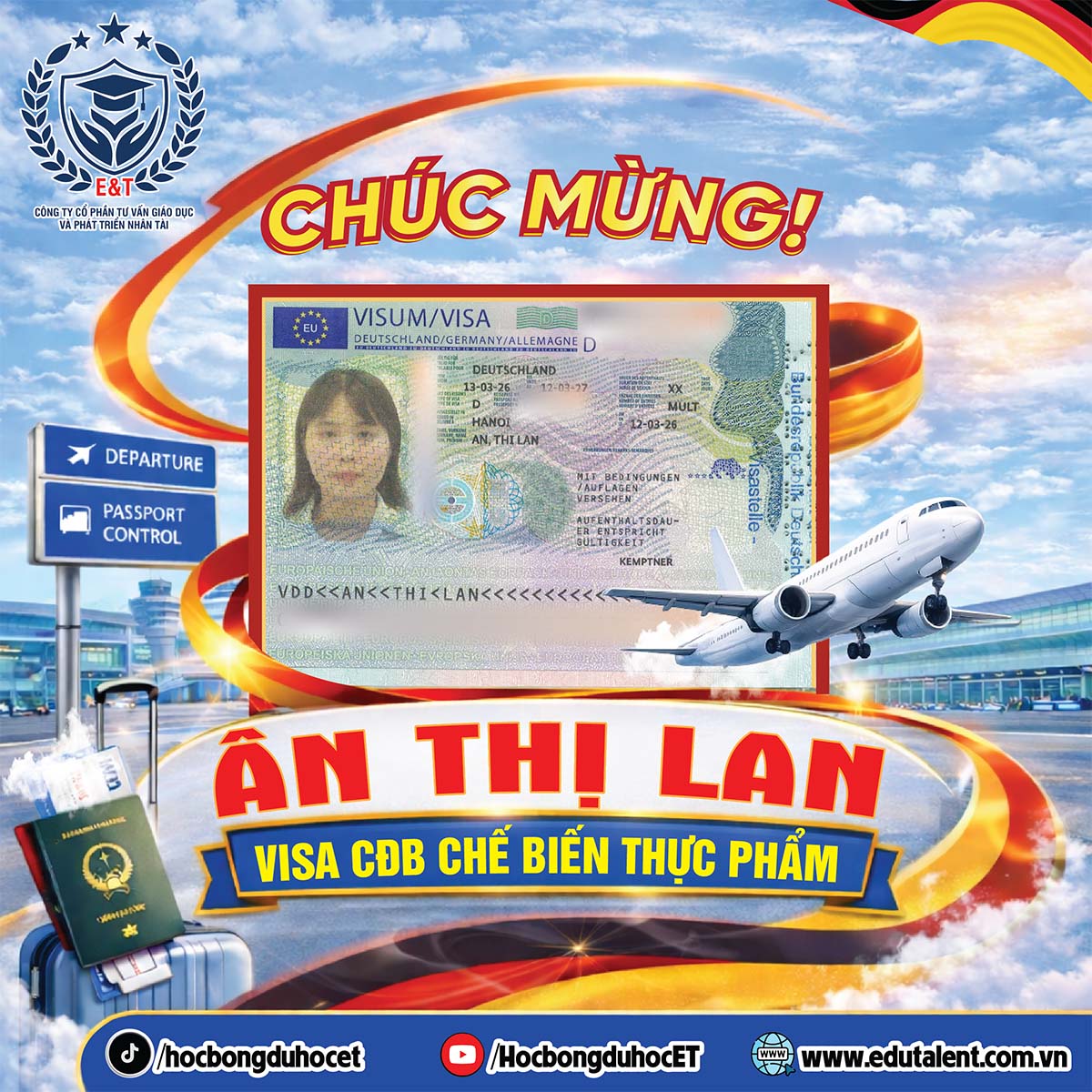 CHÚC MỪNG HỌC VIÊN ÂN THỊ LAN ĐỖ VISA ĐỨC NGÀNH CHẾ BIẾN THỰC PHẨM TẠI NHÀ MÁY Westfleisch