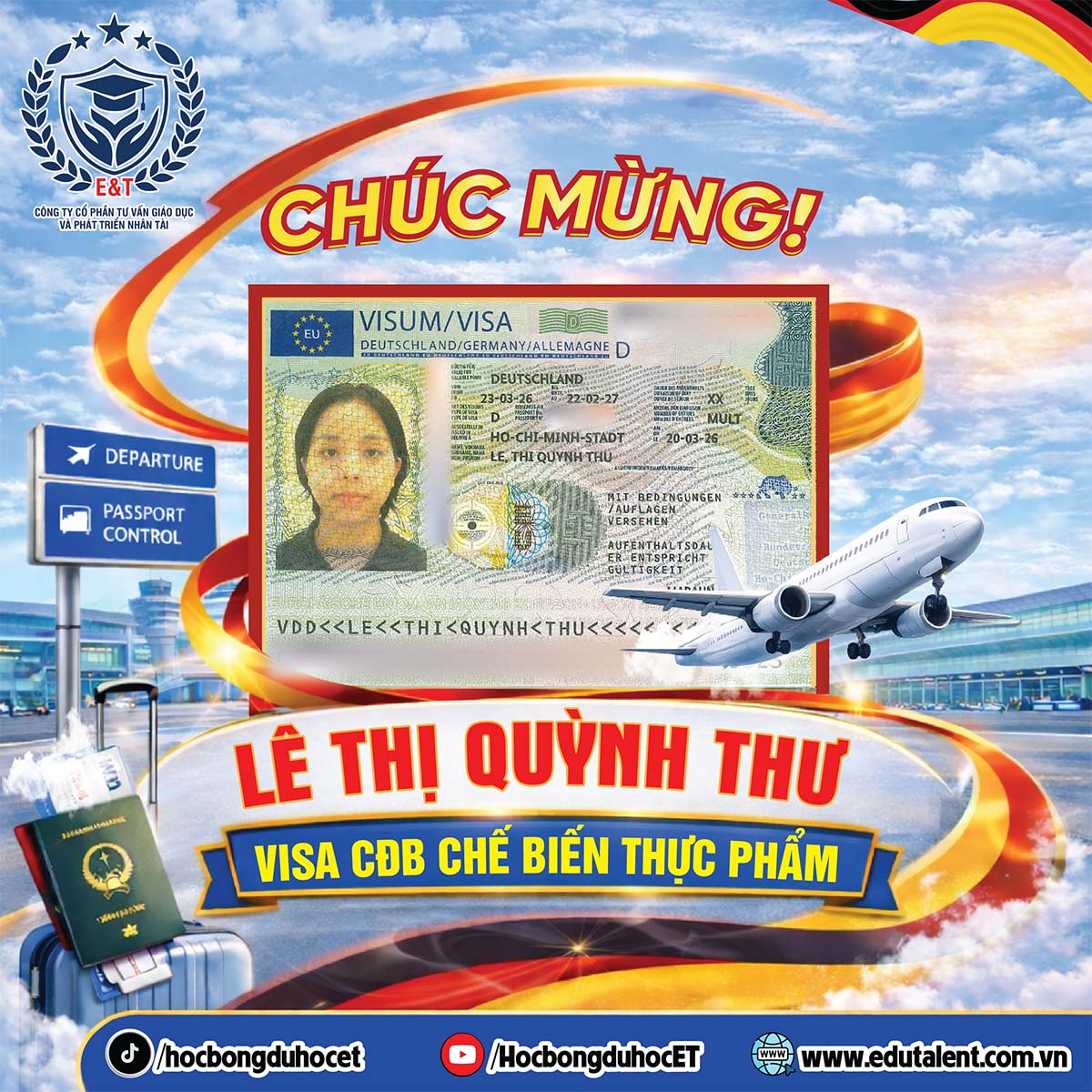 🌟 [TIN VUI] Chúc Mừng Lê Thị Quỳnh Thư Chinh Phục Thành Công Visa Ngành Chế Biến Thực Phẩm Tại Tập Đoàn Westfleisch, Đức 🇩🇪