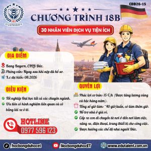 CHƯƠNG TRÌNH 18B ĐỨC 2026 – NHÂN VIÊN DỊCH VỤ TIỆN ÍCH TẠI BAYERN