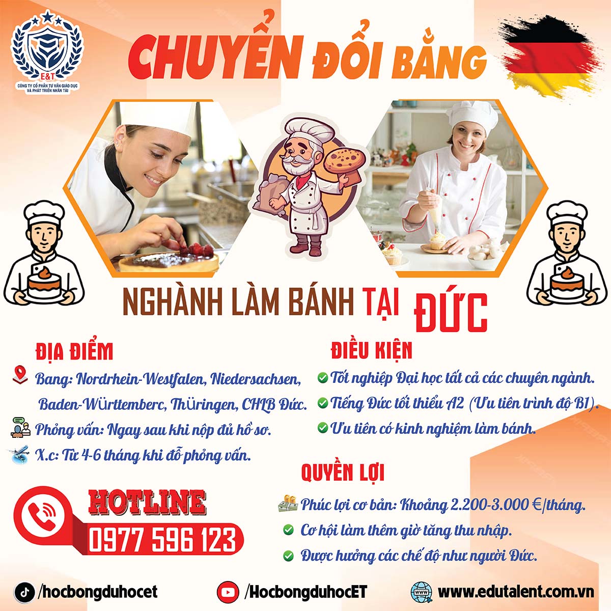"Germany Master Baker": Chương Trình Chuyển Đổi Bằng Ngành Làm Bánh Tại Đức - Lương Lên Tới 3.000 Euro/Tháng
