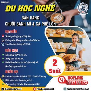 TUYỂN 2 NỮ DU HỌC NGHỀ ĐỨC NGÀNH BÁN HÀNG (CHUỖI BÁNH MÌ & CAFE)