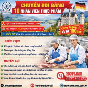 Chuyển Đổi Bằng Đức Ngành Chế Biến Thực Phẩm – Tuyển 10 Nhân Viên Làm Việc Tại Danish Crown