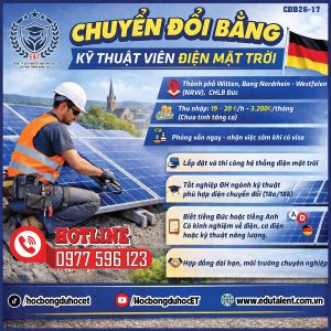🇩🇪 CHUYỂN ĐỔI BẰNG KỸ THUẬT VIÊN ĐIỆN MẶT TRỜI TẠI ĐỨC ☀️