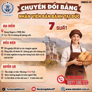 CHƯƠNG TRÌNH CHUYỂN ĐỔI BẰNG ĐỨC – NHÂN VIÊN BÁN BÁNH (BÄCKEREIFACHVERKÄUFER/IN)