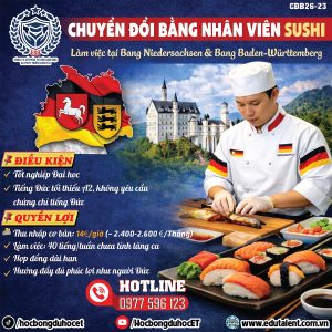 🔥 CHUYỂN ĐỔI BẰNG NHÂN VIÊN SUSHI LÀM VIỆC TẠI ĐỨC