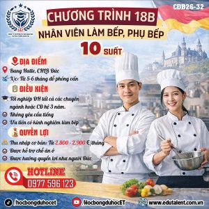 Thông Báo Tuyển Dụng Chương Trình 18B: Nhân Viên Bếp & Phụ Bếp Tại Bang Halle, CHLB Đức
