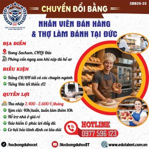 TUYỂN DỤNG NHÂN VIÊN BÁN HÀNG & THỢ LÀM BÁNH TẠI ĐỨC – CHƯƠNG TRÌNH CHUYỂN ĐỔI BẰNG VISA 18B