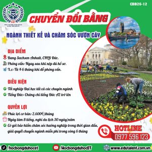 CHUYỂN ĐỔI BẰNG VISA 18B ĐỨC – NGÀNH THIẾT KẾ & CHĂM SÓC VƯỜN CÂY