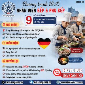 🍳 CHƯƠNG TRÌNH 18B NGÀNH BẾP & PHỤ BẾP TẠI HAMBURG – ĐỨC