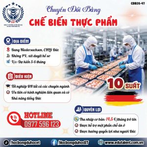 📢 Tuyển Dụng Nam Nhân Viên Nhà Máy Chế Biến Thực Phẩm Tại Đức – Visa 18B