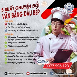 SIÊU VIP 5 SUẤT CHUYỂN ĐỔI BẰNG ĐẦU BẾP (Nhận hồ sơ phỏng vấn ngay)