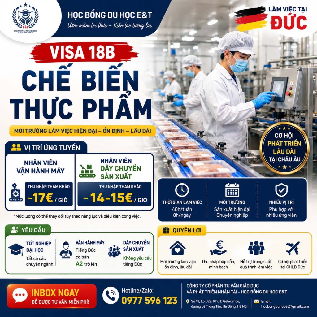 📦 CƠ HỘI LÀM VIỆC TẠI ĐỨC – NGÀNH KHO VẬN LOGISTICS (DIỆN 18B)